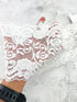 White Floral Stretch Lace Trim  Wide Lace Trim Remnant Stretchy Lace 5.75 inches width x 5 yards SLT00331